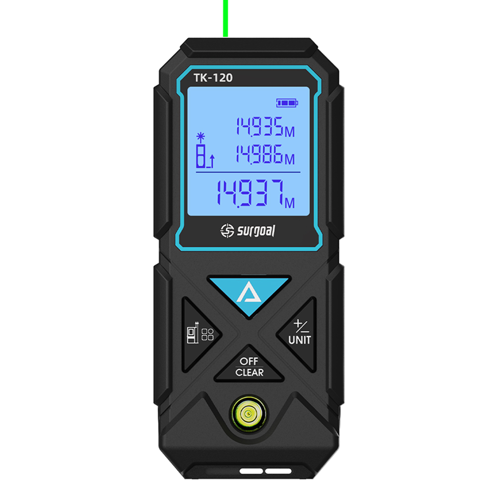 Laser Distance Meter With Bubble Level - Typ-C Wiederaufladbarer Laser-Entfernungsmesser mit Wasserwaage, 120M
