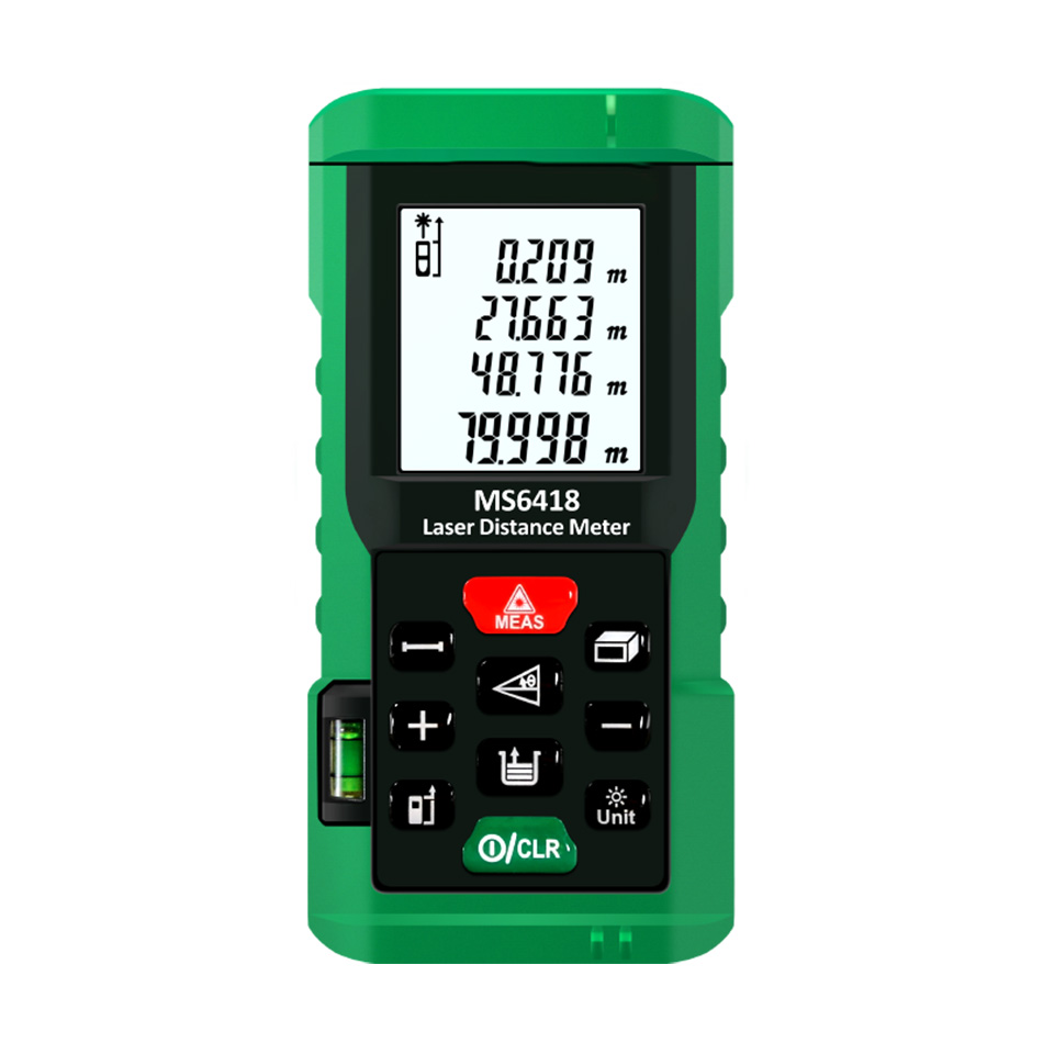 Laser Distance Meter With Bubble Level - Hochwertiger MS6418 Laser-Entfernungsmesser 80M Entfernungsmessung Digitaler