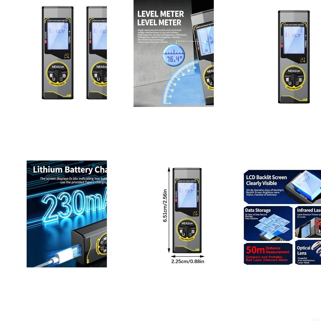 Laser Measure Area Volume Calculator - Entfernungsmesser mit 50 Gruppenspeicher, professioneller Entfernungsmesser,
