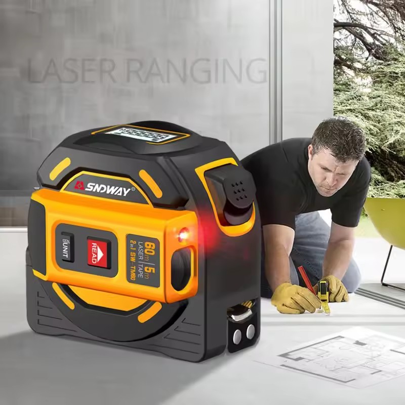 Laser Distance Meter 2 In 1 Tape - SNDWAY SW-TM40 TM60 Digitaler Entfernungsmesser Laser-Maßband