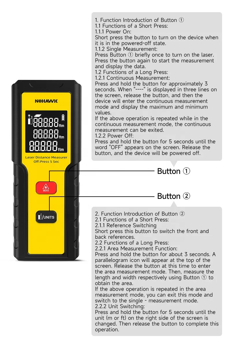 Nohawk 40 m intelligentes elek – Laser Distance Meter With Bubble Level Bewertung und Preis