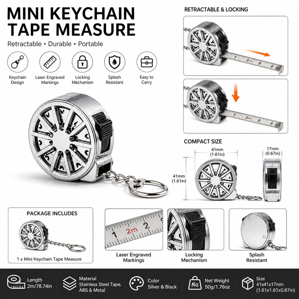 2M Schlüsselanhänger-Maßband,  – Mini Laser Measure Keychain Bewertung und Preis
