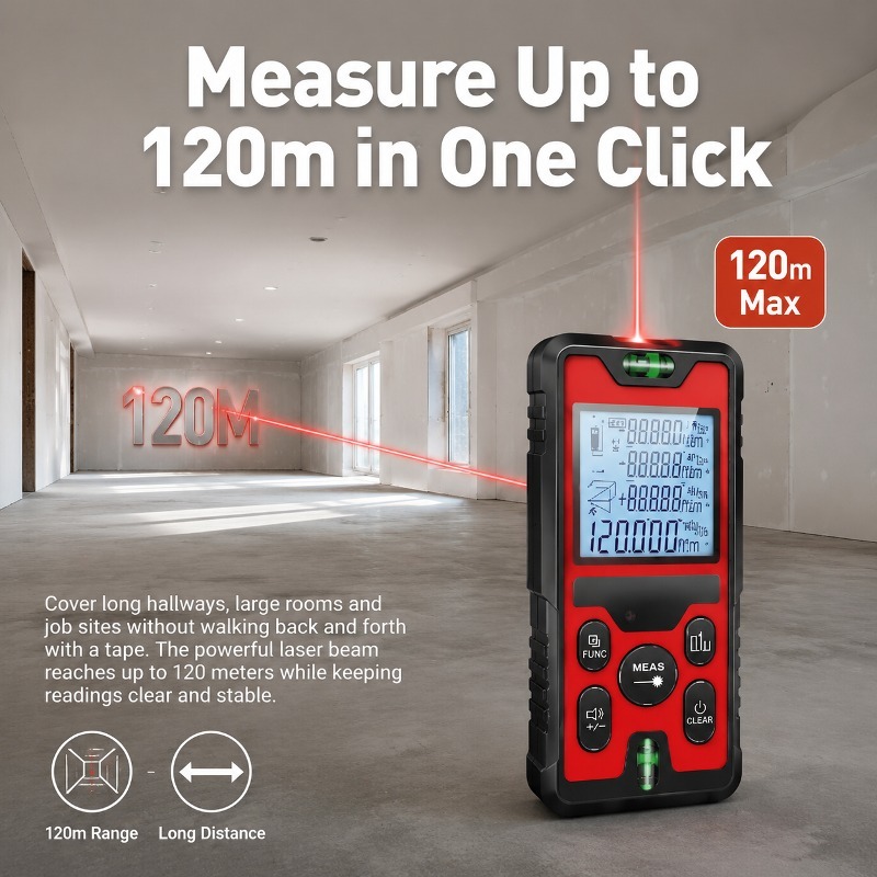 120M Laser-Entfernungsmesser,  – Laser Distance Meter With Bubble Level Bewertung und Preis