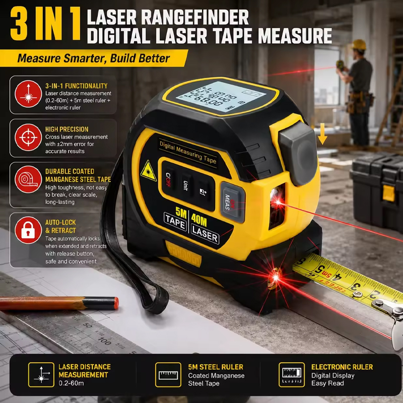 2026 Neues Laser-Maßband 3-in- – Digital Tape Measure 5M Laser Bewertung und Preis
