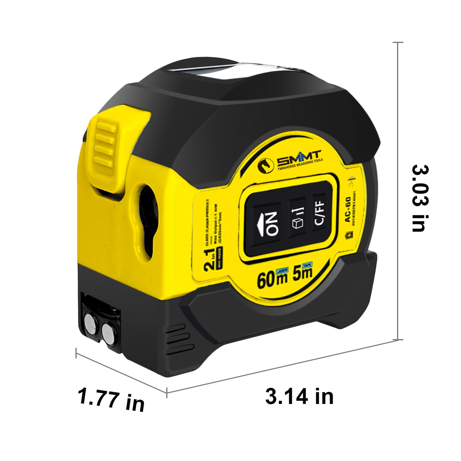 2-in-1 Laser-Messband 5m 60m H – Laser Distance Meter 2 In 1 Tape Bewertung und Preis