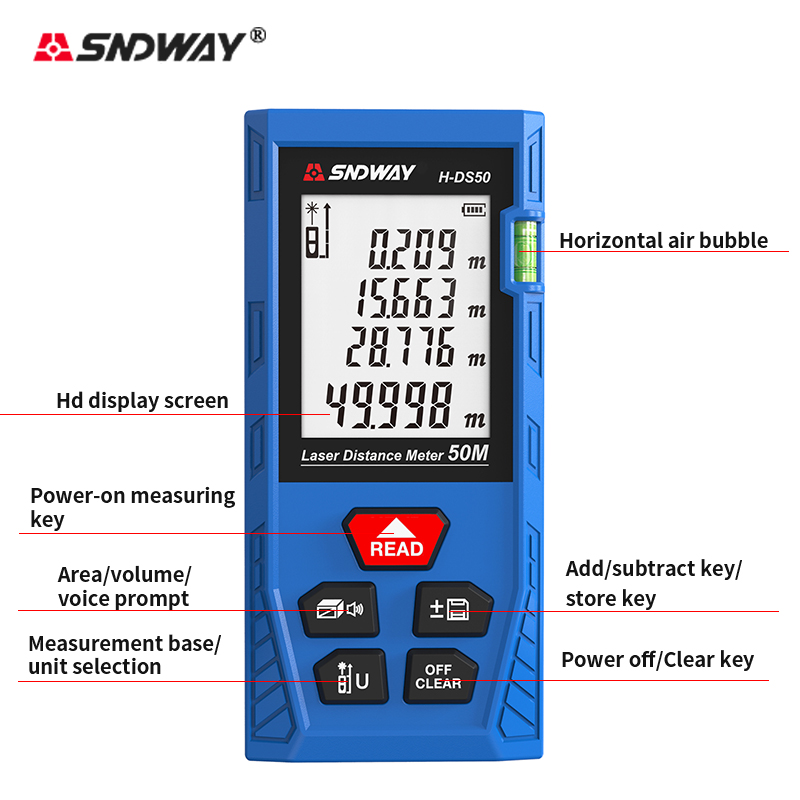 SNDWAY H-DS50 50m Digitaler La – Laser Measure Area Volume Calculator Bewertung und Preis