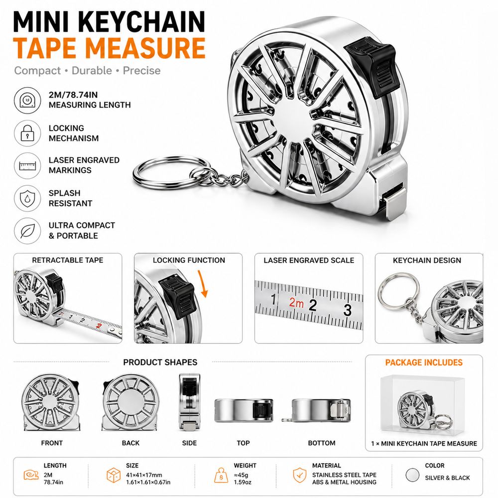 2M Schlüsselanhänger-Maßband,  – Mini Laser Measure Keychain Bewertung und Preis
