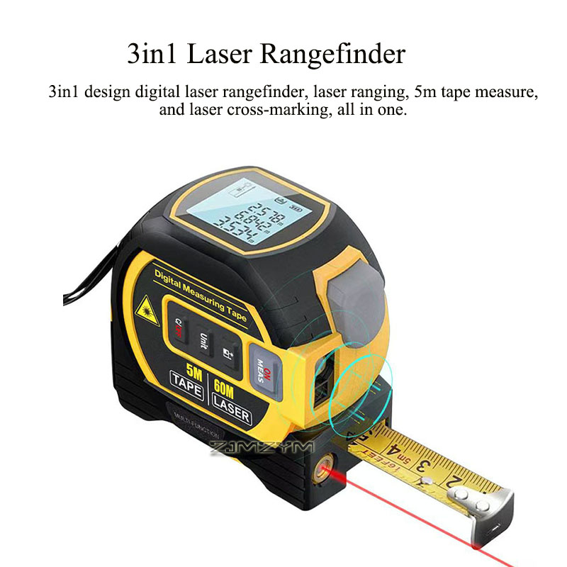 3-in-1 Laser-Messband 40M/60M  – Digital Tape Measure 5M Laser Bewertung und Preis