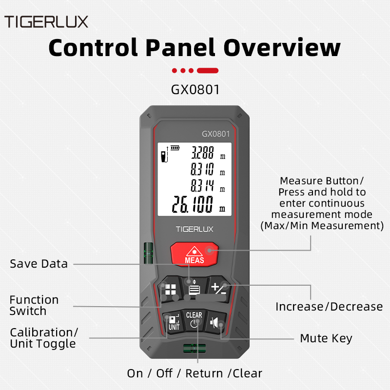 TIGERLUX GX0801 Handgehaltener – Laser Distance Meter With Bubble Level Bewertung und Preis