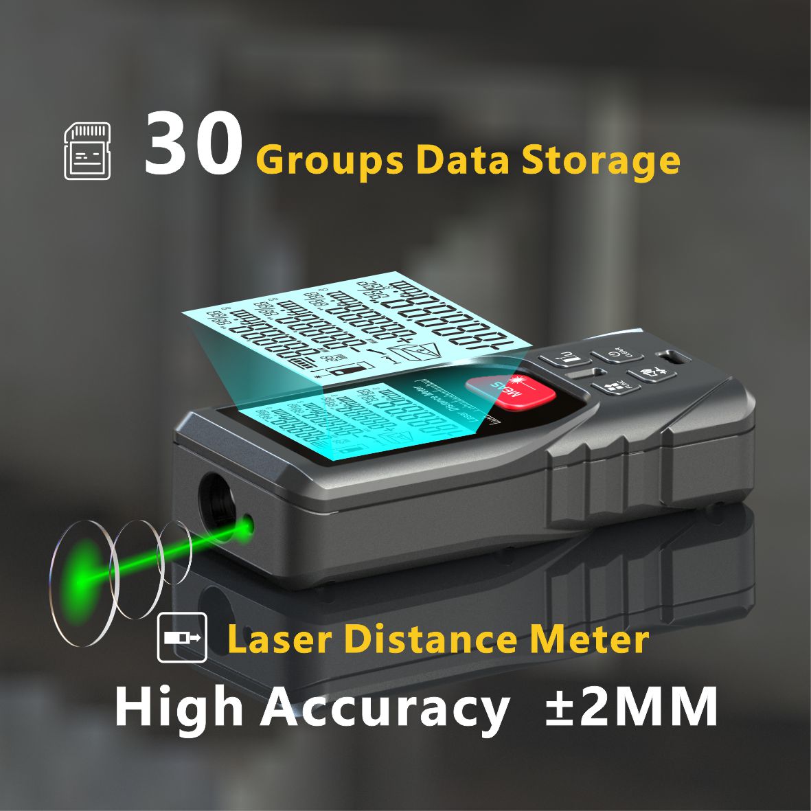 Laser-Messgerät, grüner Lasers – Laser Distance Meter With Bubble Level Bewertung und Preis