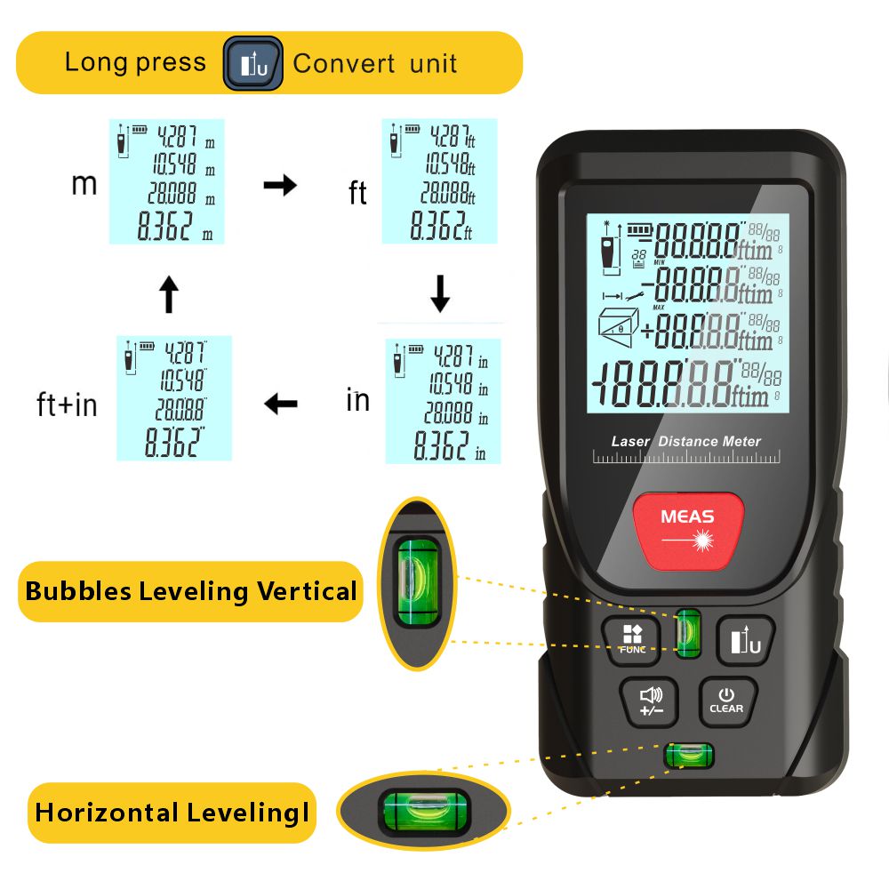 Laser-Messgerät, grüner Lasers – Laser Distance Meter With Bubble Level Bewertung und Preis